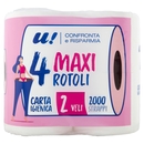 4 Maxi Rotoli Carta Igienica 2 Veli U! Confronta e Risparmia